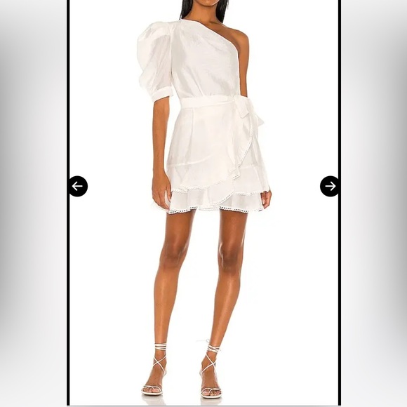 NWOT Sabina Musayev Priscilla Off White Ruffle Skirt - Picture 2 of 11